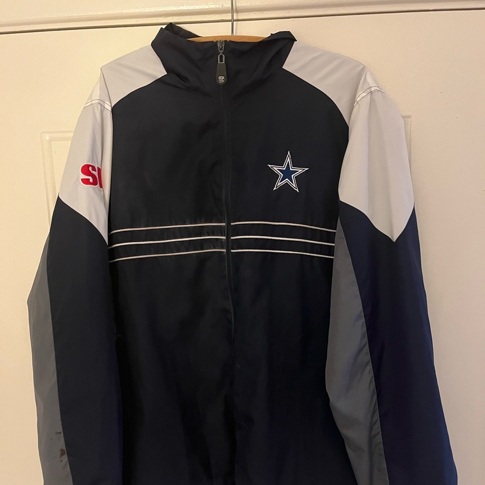 Vtg Reebok Dallas Cowboys Windbreaker Men’s Sz XL SI NFL Team Apr Zip Up Jacket